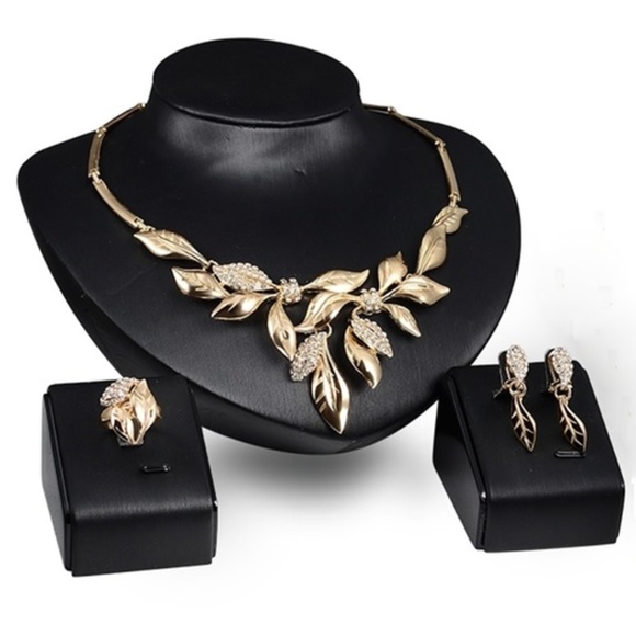 Unbranded Jewelry - Austrian Crystal Leaf Necklace, Earring & Set